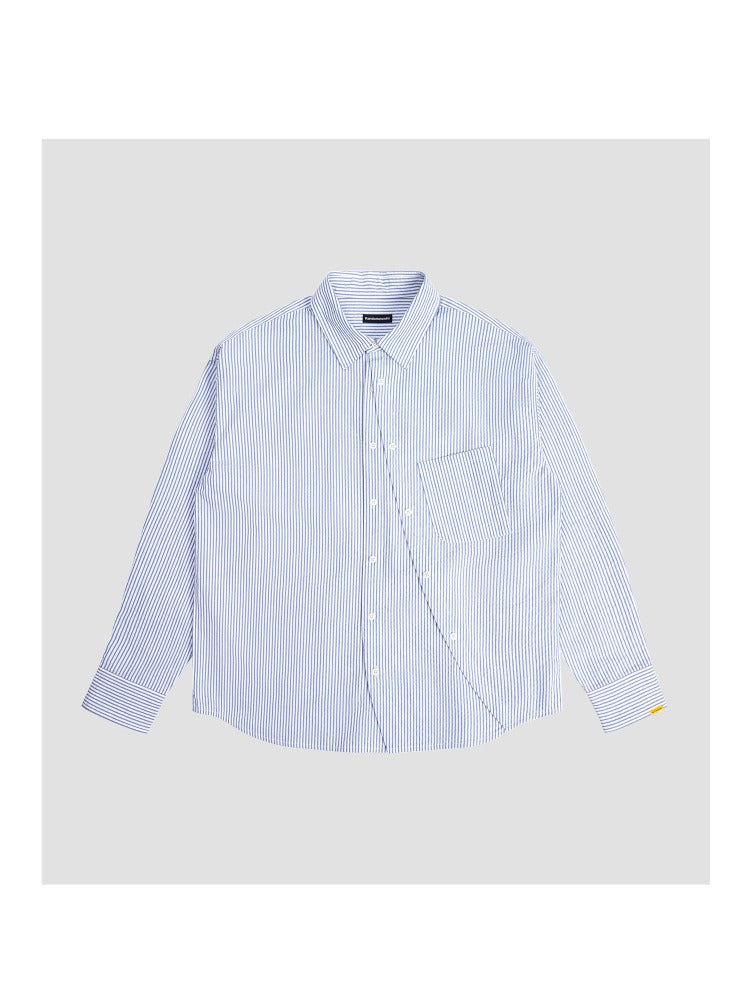 Textured Stripe Double-Placket Shirt - CHINASQUAD