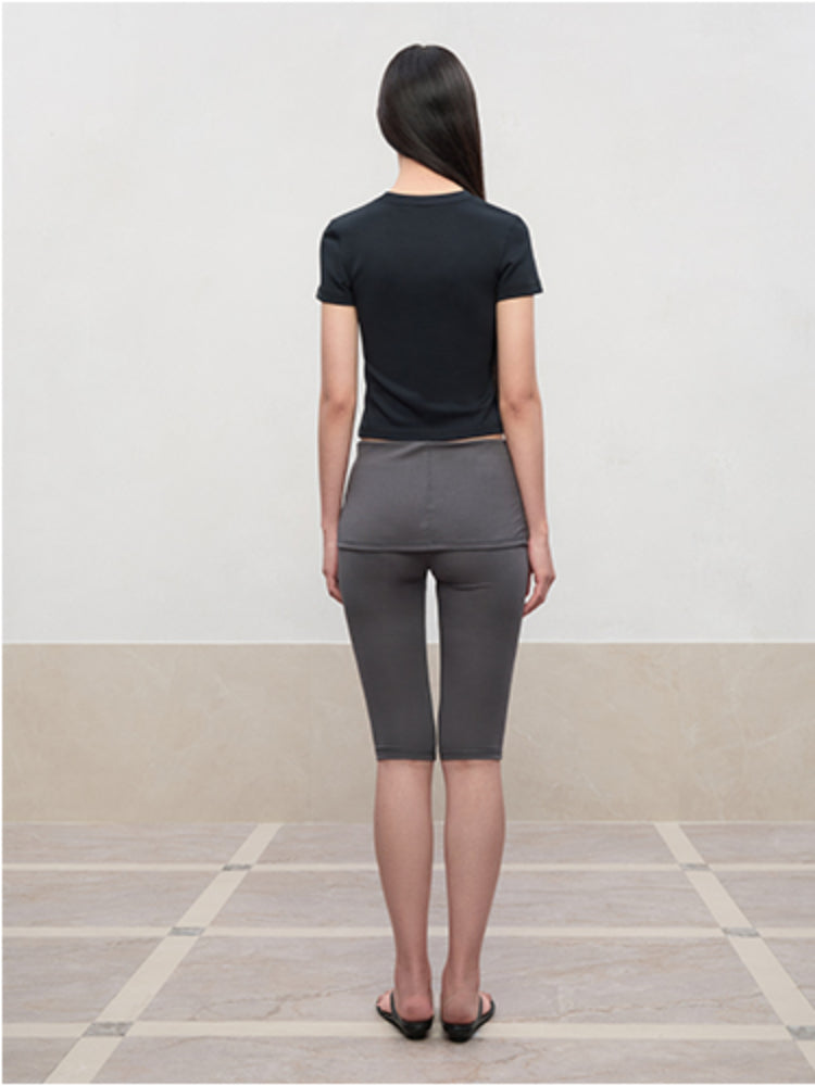 Regular-Shoulder Round Neck Short-Sleeve T-Shirt