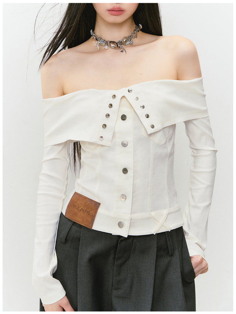 Collared Waist-fitted High-stretch Denim Jacket - CHINASQUAD