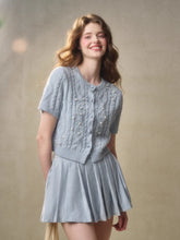 Velvet Floral Pleated Skirt - CHINASQUAD