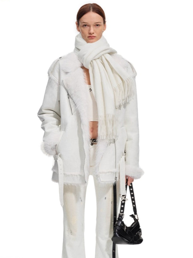 Classic Wool Blend Tassel Scarf