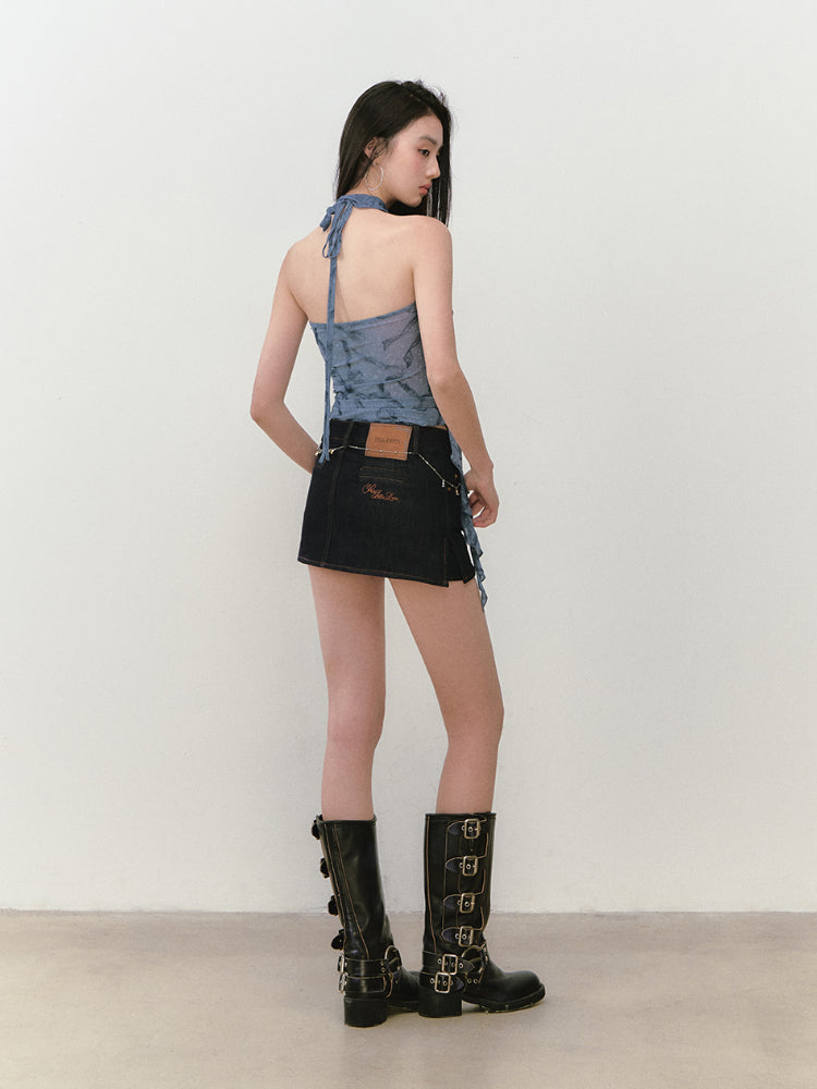 Ribbon-Flower Halter Vest - CHINASQUAD