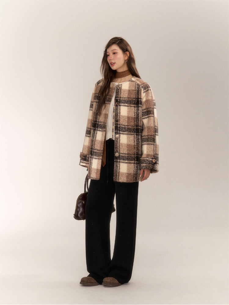 Plaid Lamb Wool Jacket - CHINASQUAD