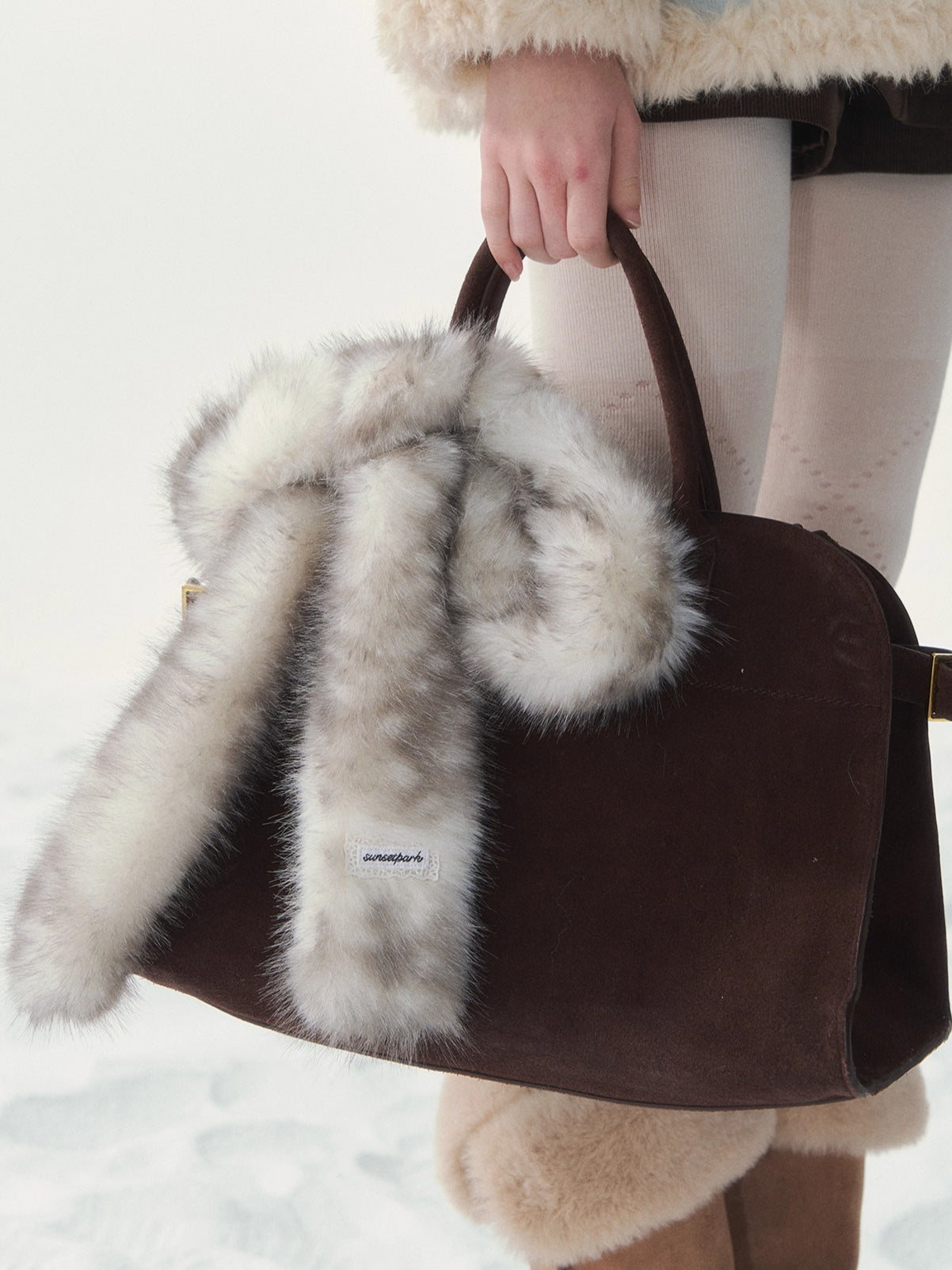 Fuzzy Bambi-Inspired Faux Fur Scarf