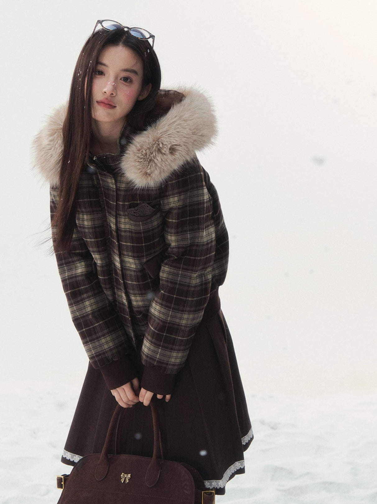 White Fur-Collar Duck Down Jacket