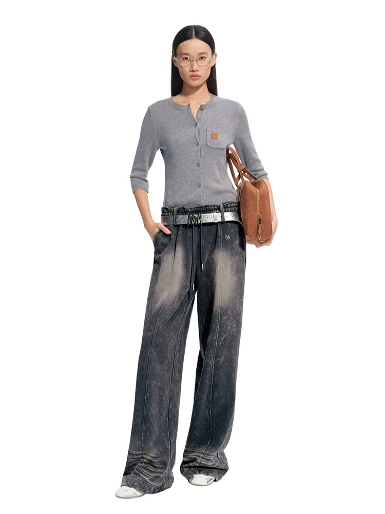 Cashmere Round Neck Regular Shoulder Cardigan - CHINASQUAD