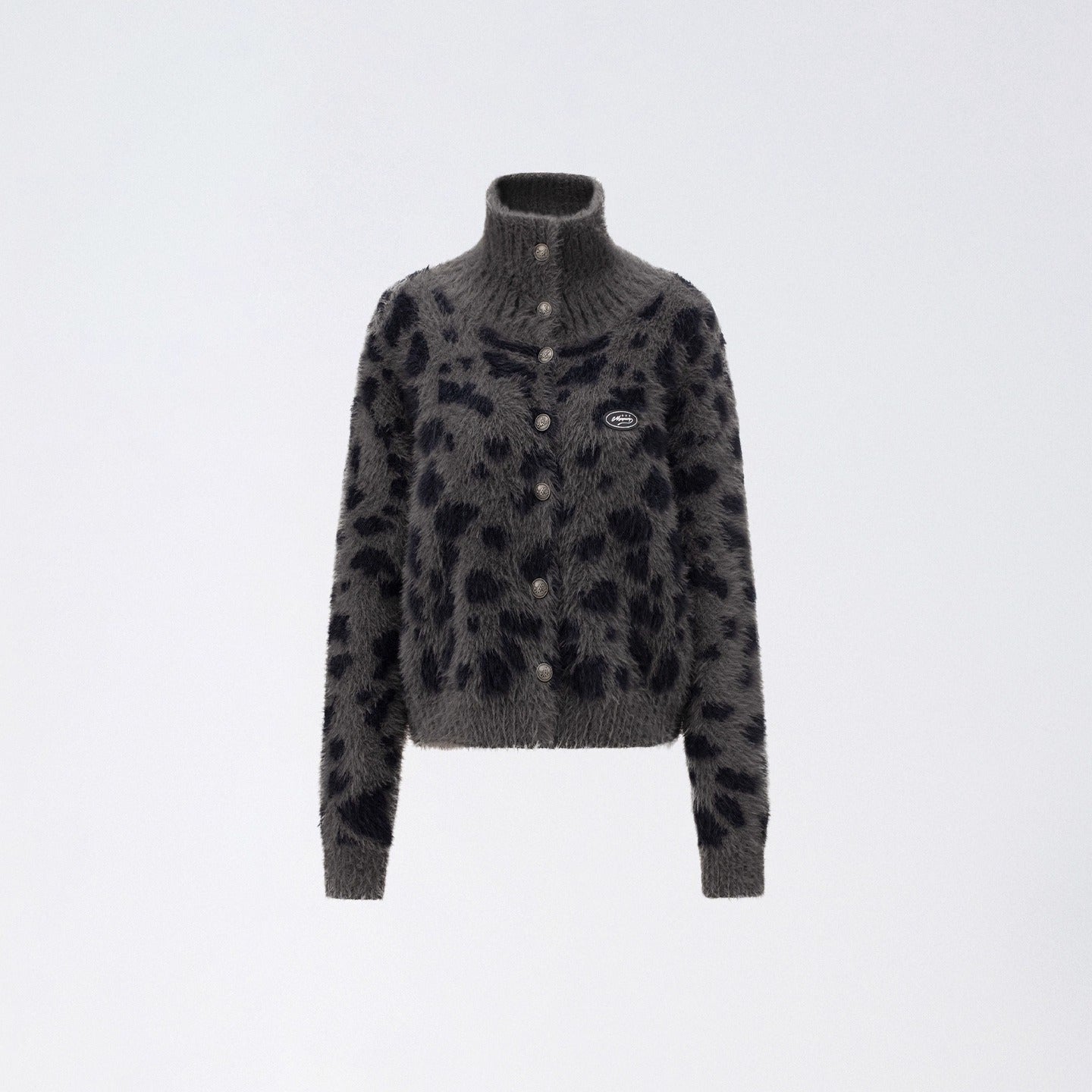Leopard Mink-Plush Knit Sweater