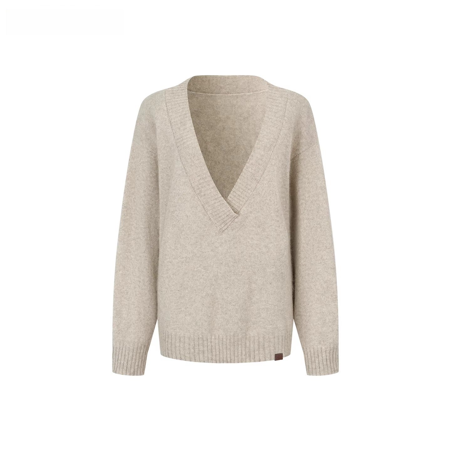 Wool Deep V-Neck Oversized Sweater