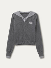 Naval Collar Preppy Girl Knit Crewneck - CHINASQUAD
