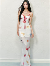 Sheer Colorblock Printed Dress - CHINASQUAD