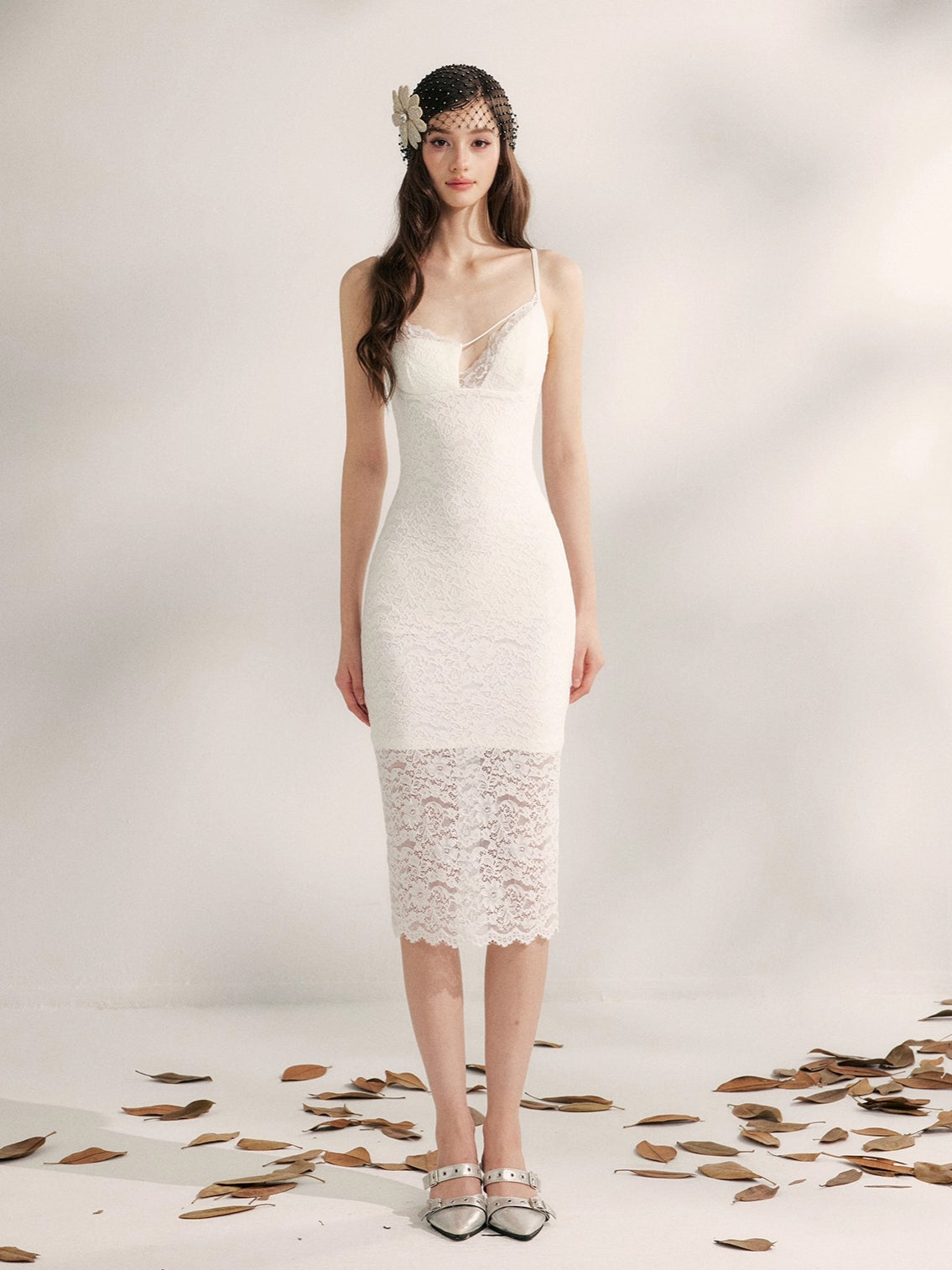 Floral Reverie Embroidered Lace Mermaid Dress