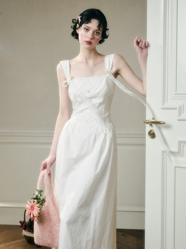 Embroidered Waist Dress - CHINASQUAD