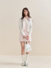 Faux Two-Piece Pink and White Argyle Knit - CHINASQUAD