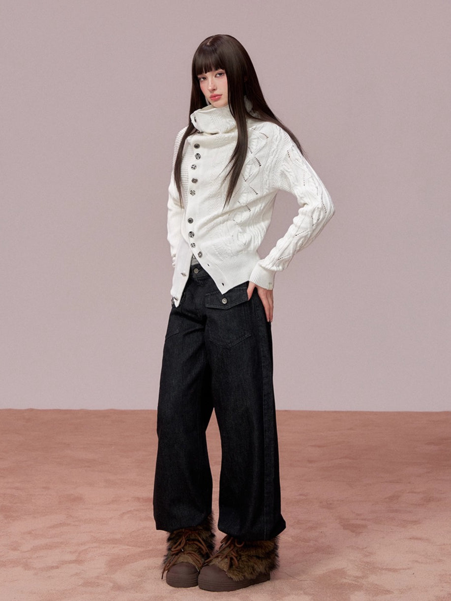 Double-Waist Vintage Wide-Leg Jeans