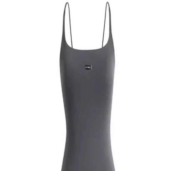 Minimal Long Knit Slip Maxi Dress