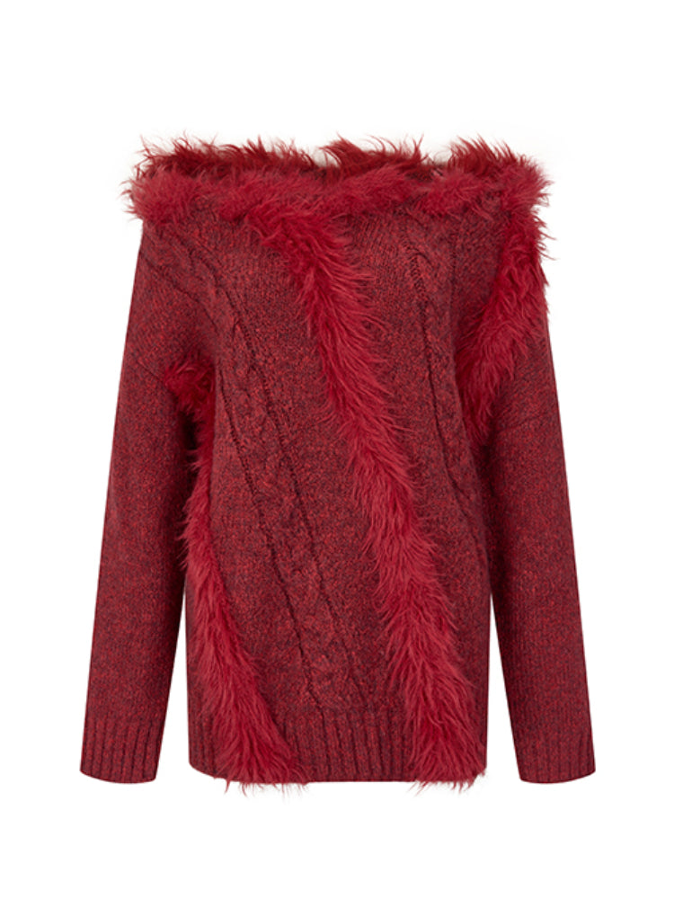 Asymmetric One-Shoulder Knit Sweater - CHINASQUAD