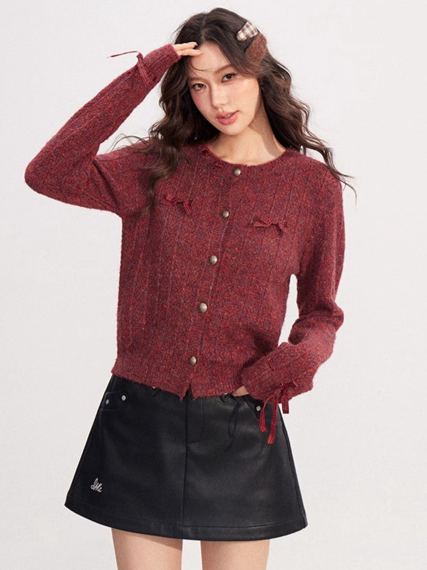 Bow-Detail Soft-Touch Knit Sweater