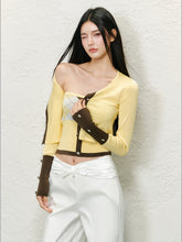 Diamond Color-Blocked Round Neck Knitted Cardigan Set - CHINASQUAD