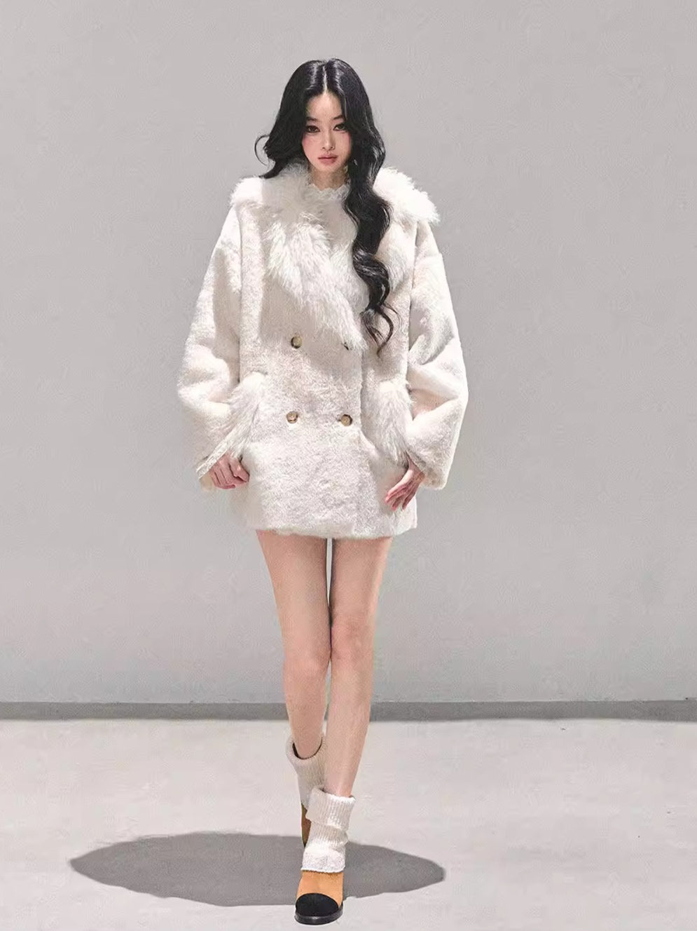 Shearling-Style Faux Fur Winter Coat