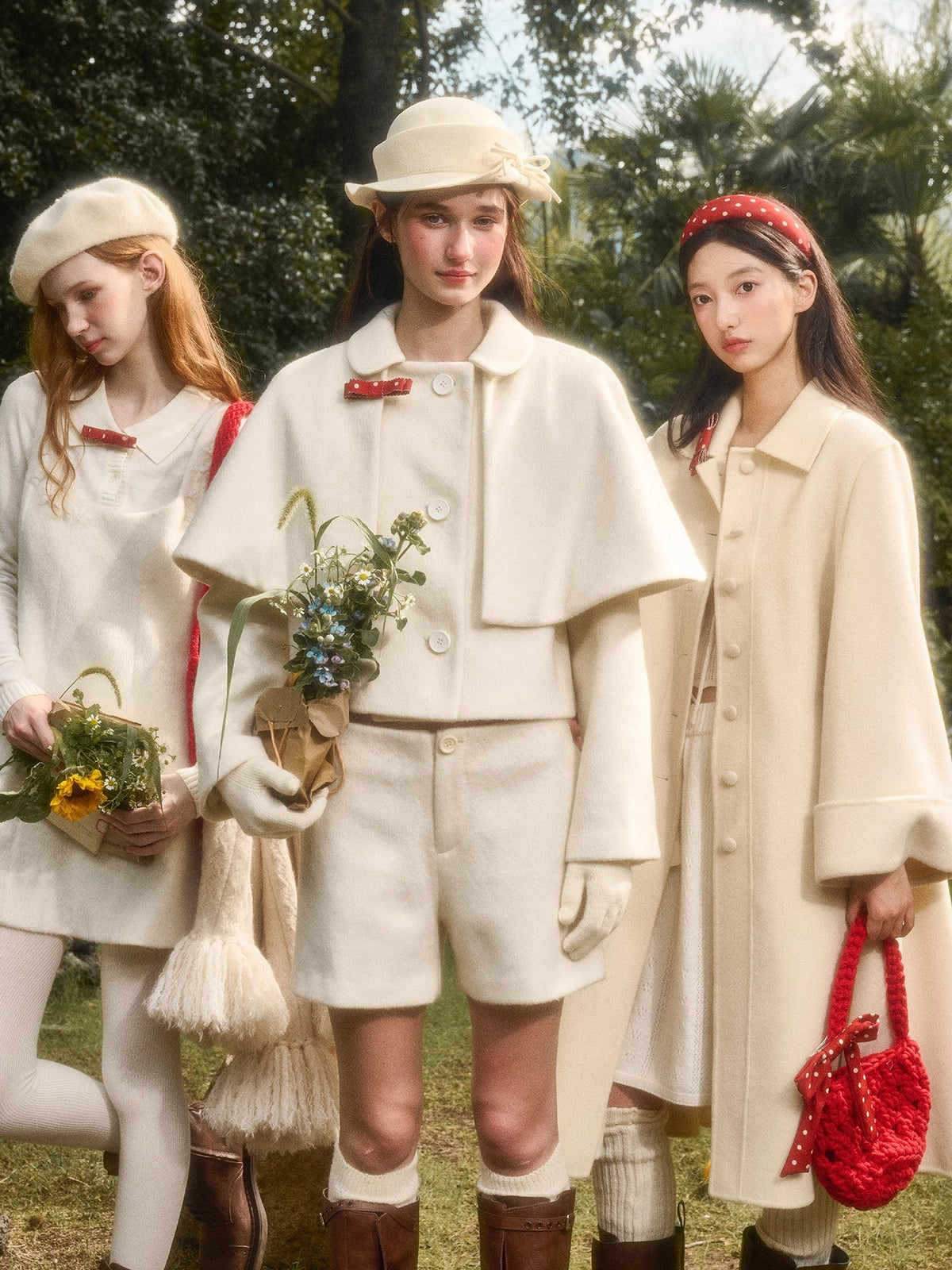 Sunday Wool Blend Cape Jacket & Shorts Set
