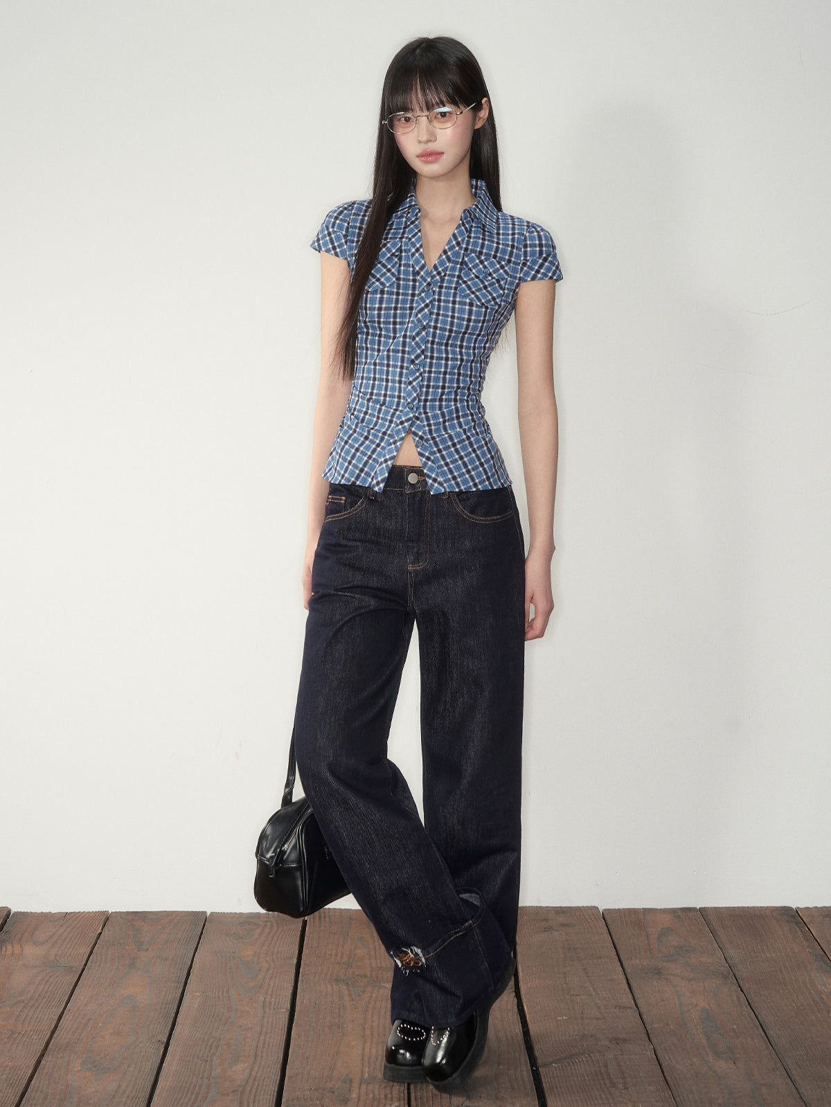 Blue & Pink Fitted Pocket Shirt - CHINASQUAD