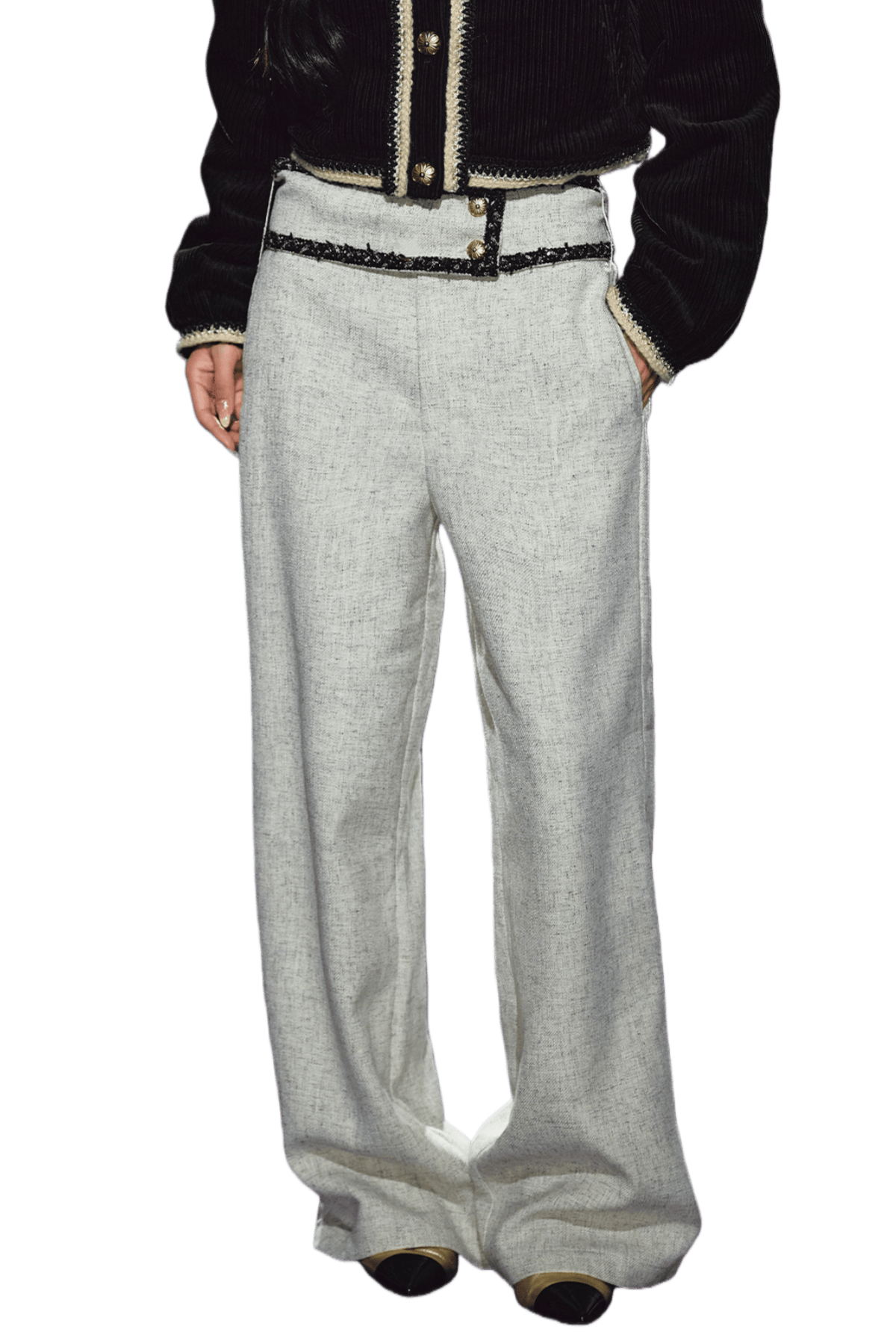 High-Waisted Tailored Wide-Leg Suit Pants