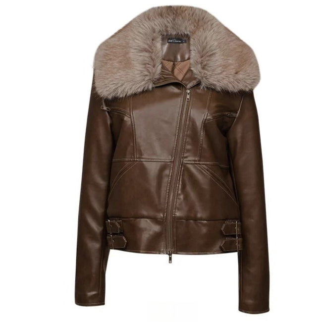 Heavy Punk Windproof Quilted Leather Jacket