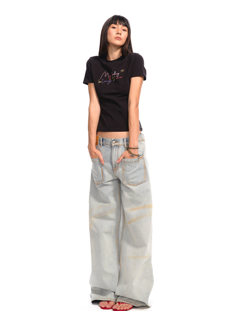 Washed Reversed - Pocket Jeans - CHINASQUAD