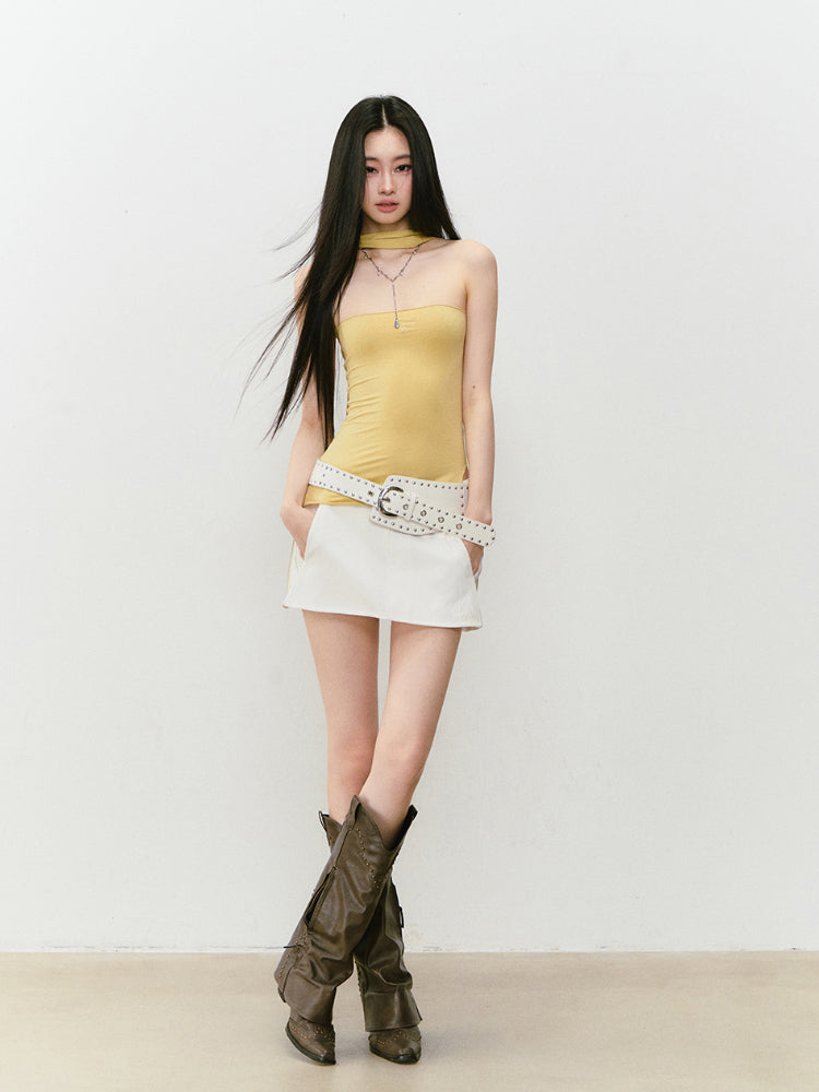 Casual Pencil Skirt with Double - Side Zippers - CHINASQUAD