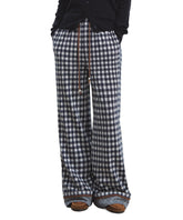 Checkered Cuff Wide‑Leg Pants - CHINASQUAD