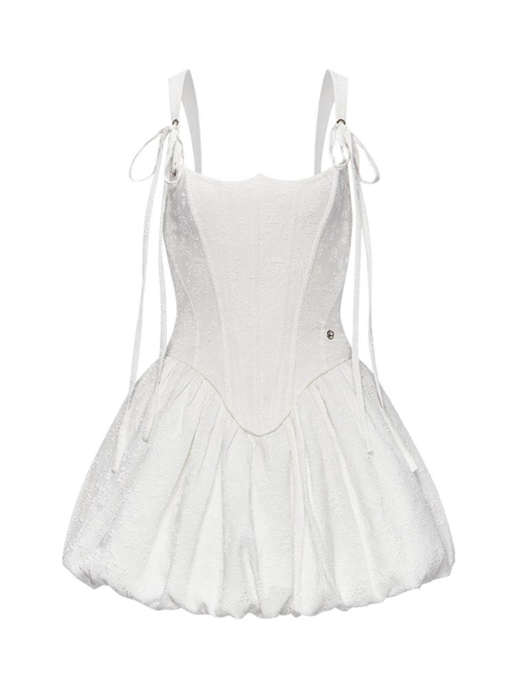 Elegant Waistline Mini Bubble Dress - CHINASQUAD