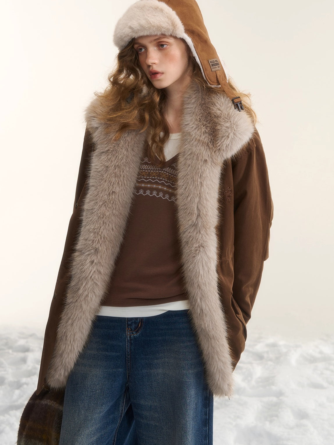 Fur-Trim Padded Utility Parka Jacket