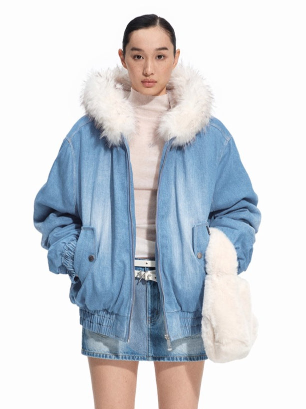 Lynx Denim Puffer Jacket