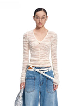 Florence 100% Wool Semi-Sheer Fitted V-Neck - CHINASQUAD