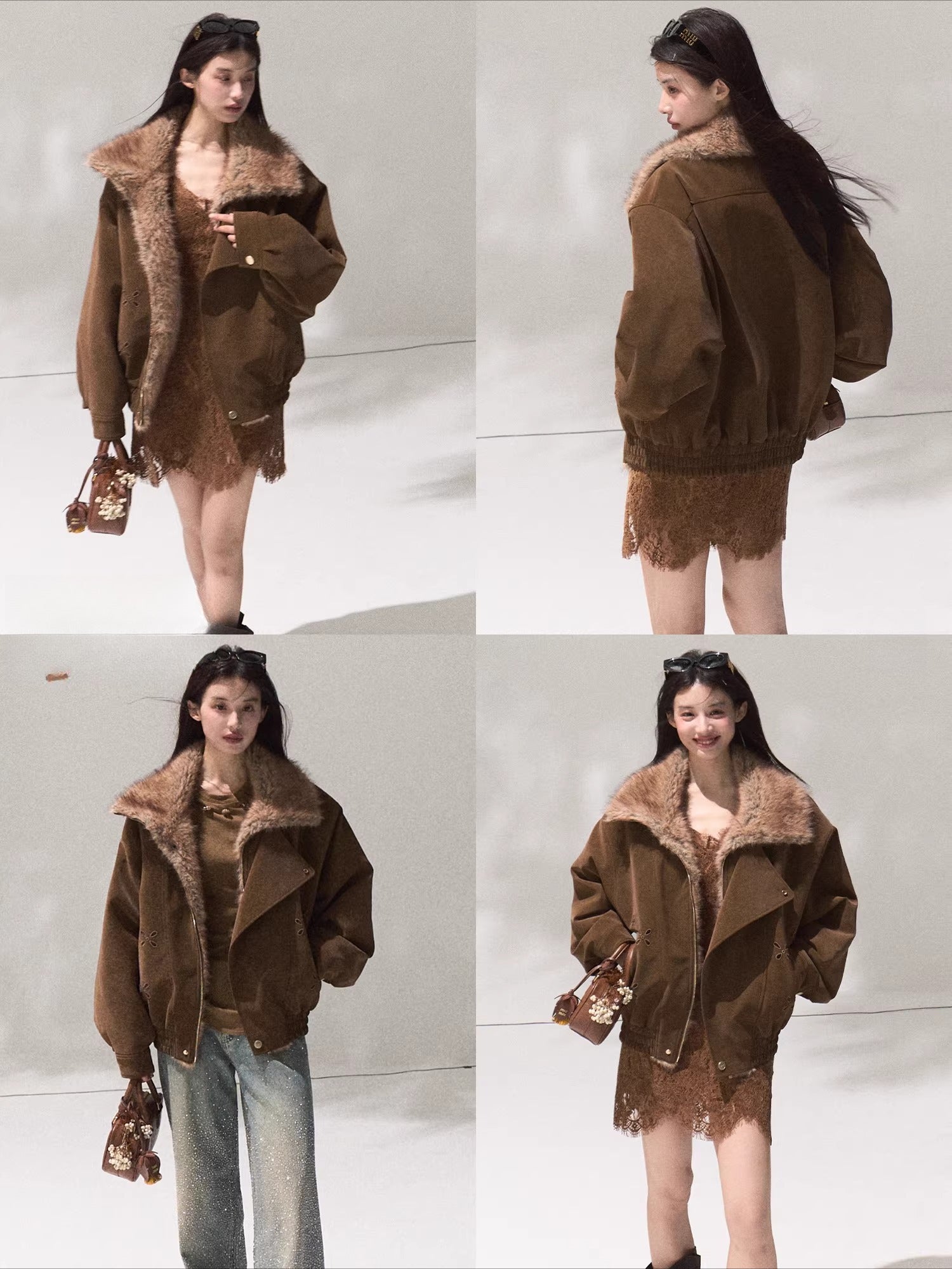 Fur-Collar Padded Short Jacket