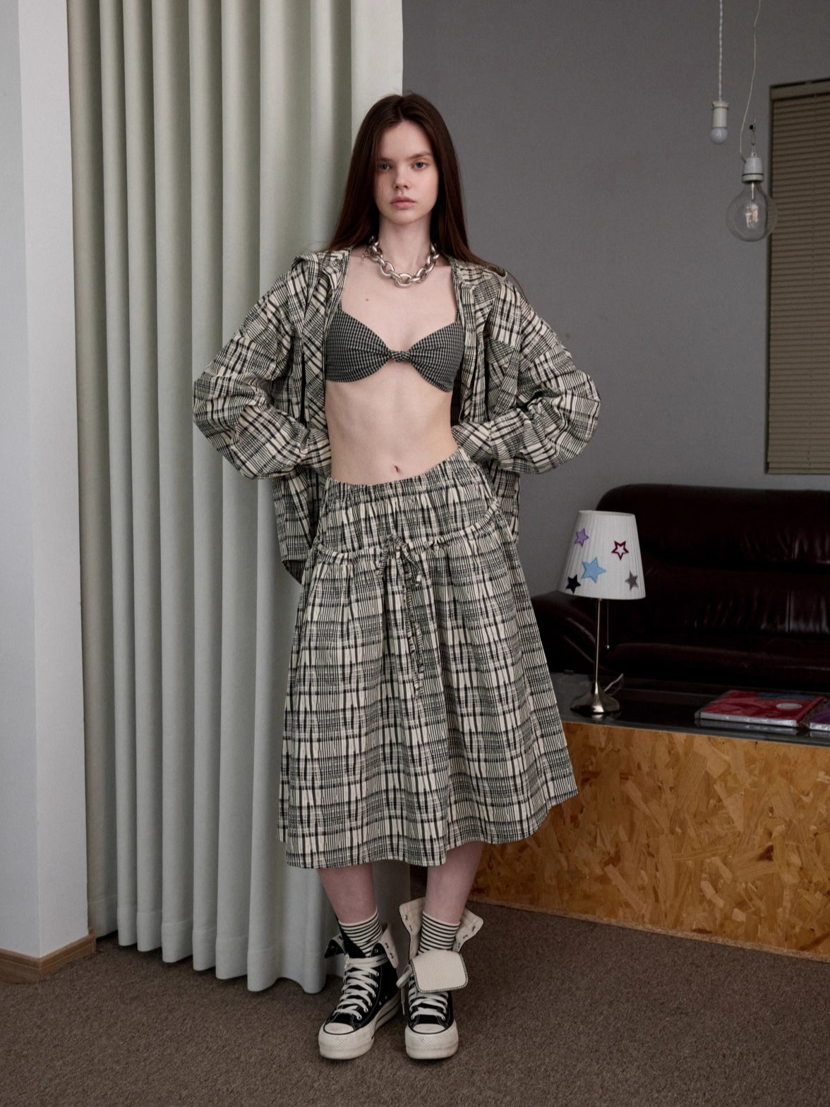 1JINN Studio Retro Check Knot Bra - CHINASQUAD