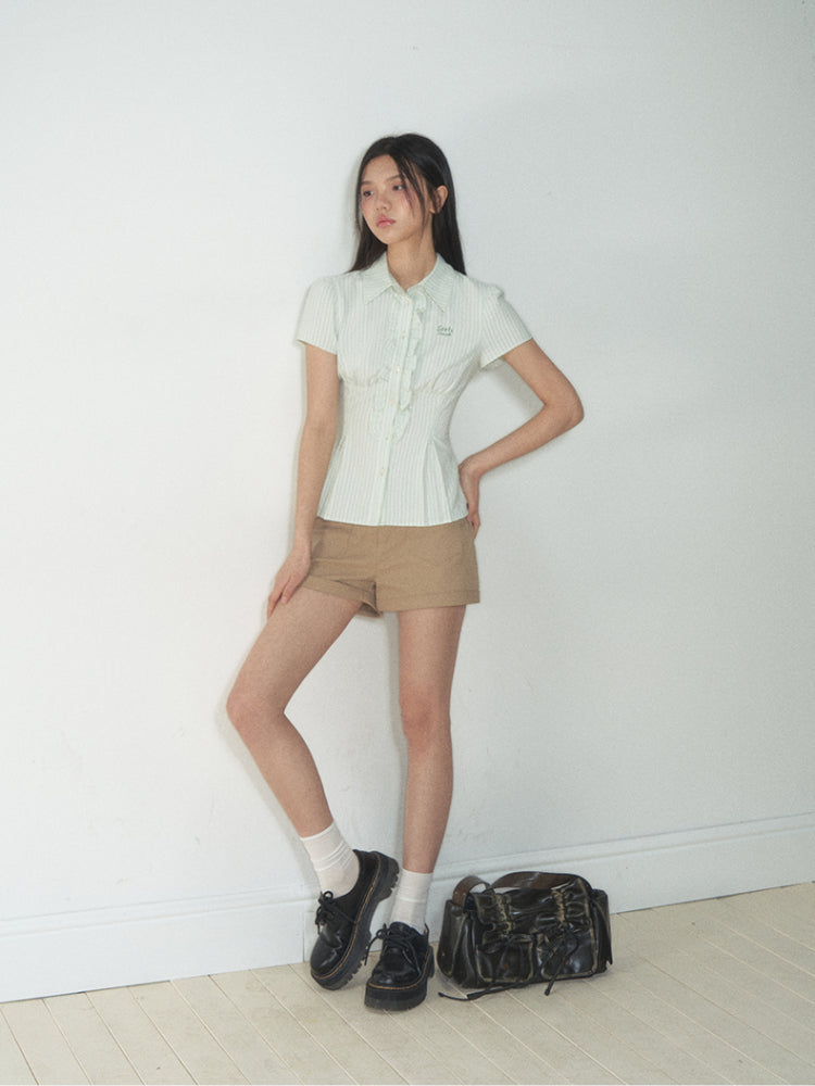 College - Style Slim Short - Sleeve Shirt - CHINASQUAD