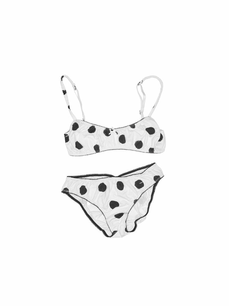 Color-Block Polka Dot Lace Lingerie