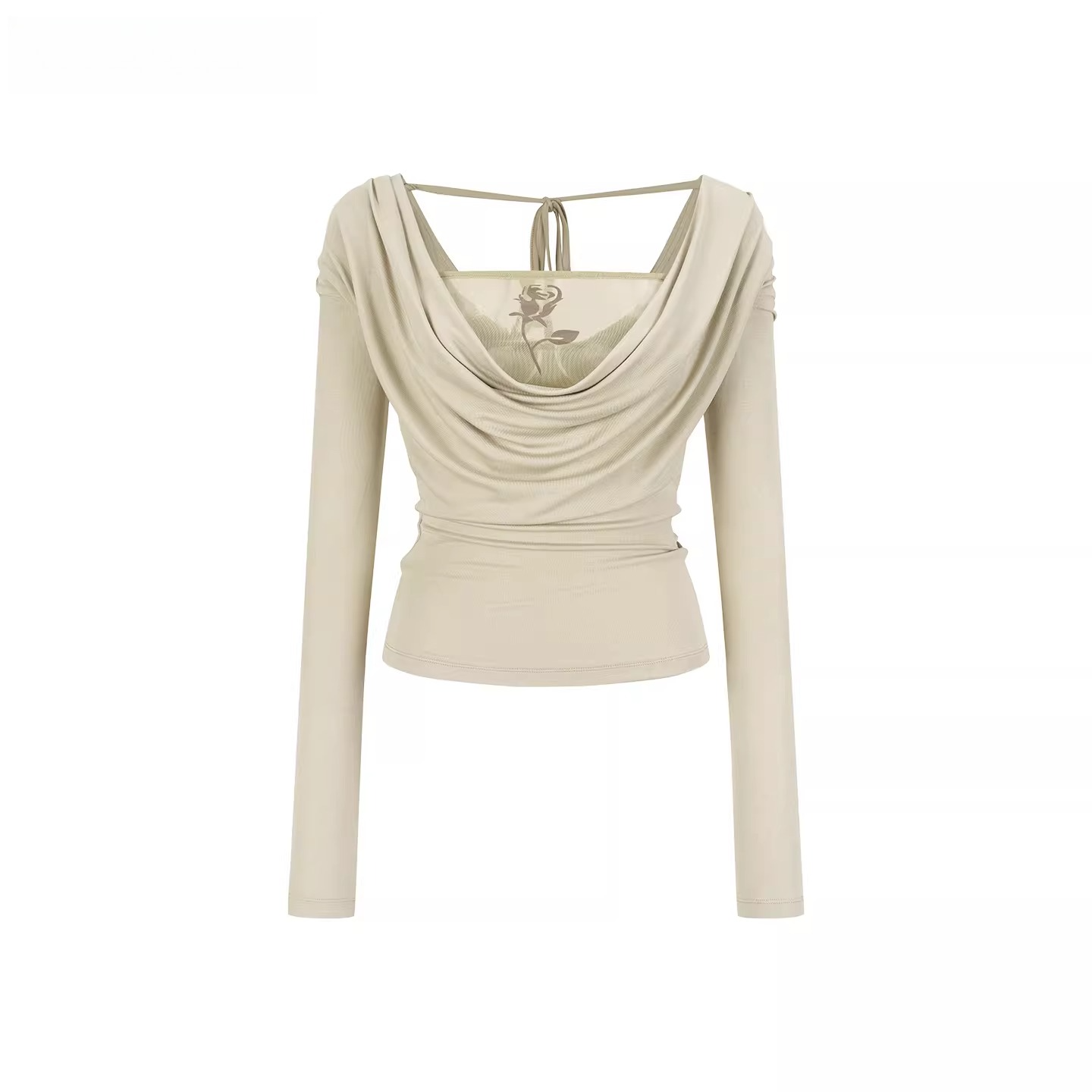 Reversible Draped Mesh Blouse