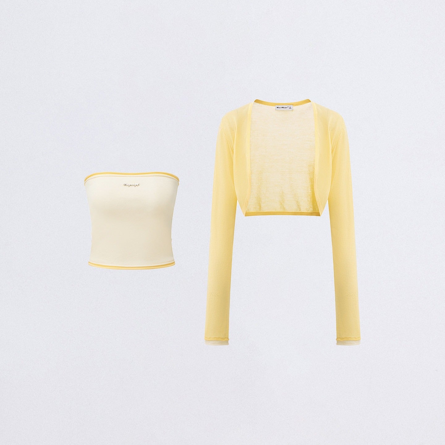Shawl Cardigan and Bandeau Two-Piece Set