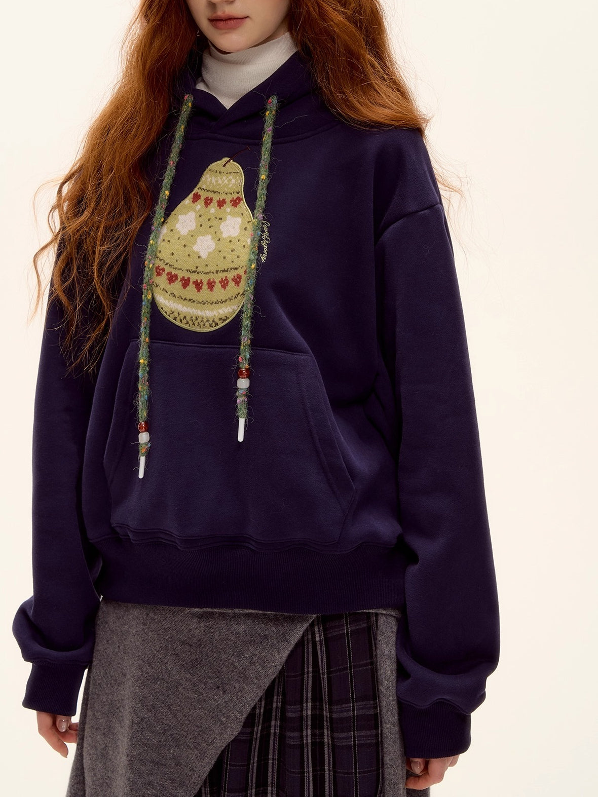 Brushed Fair Isle Knit Hoodie