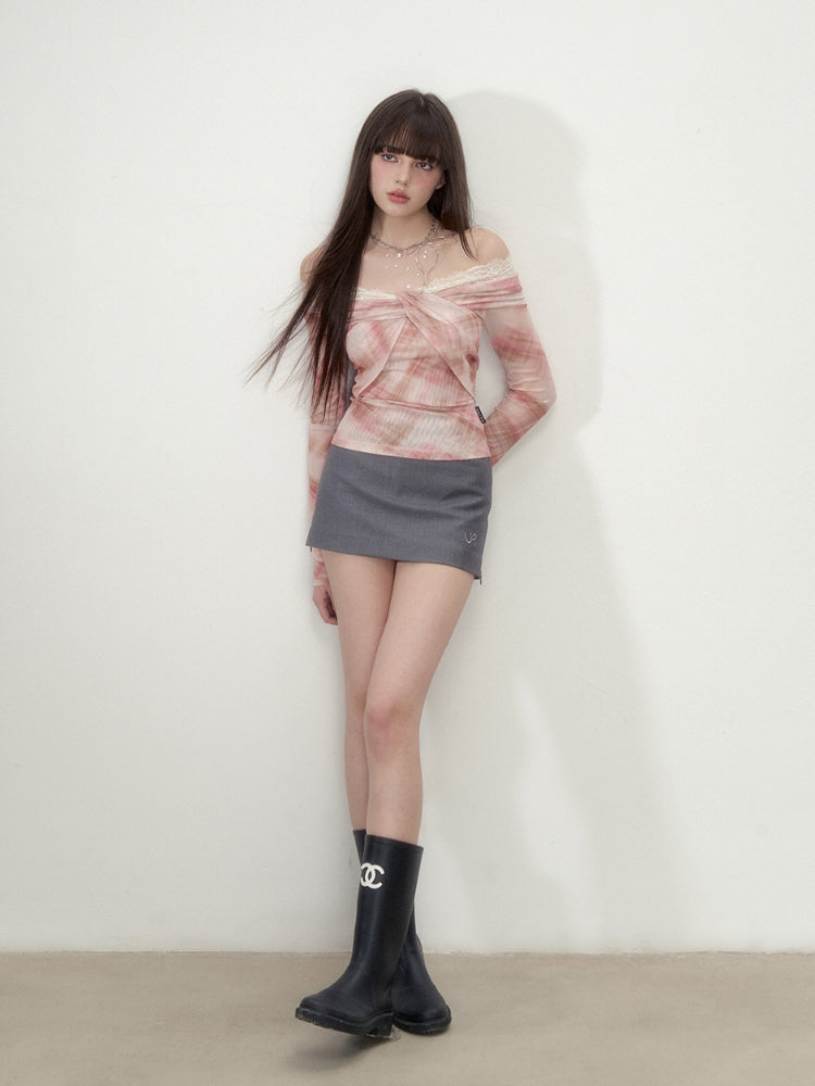 Lace Panel Long Sleeve T-shirt - CHINASQUAD