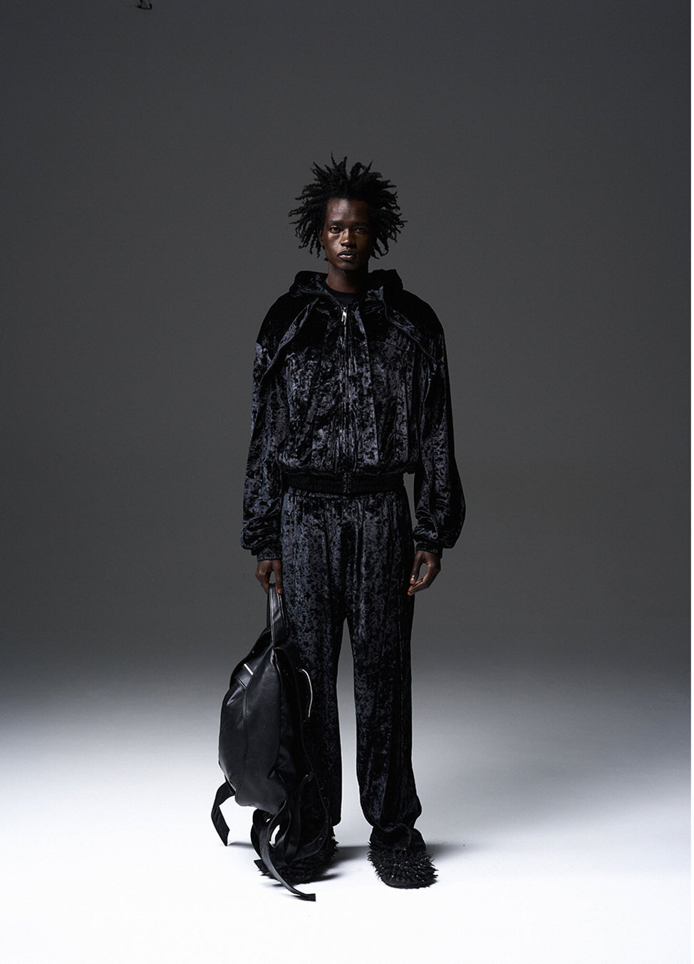 Stand Collar Velvet Hooded Jacket - CHINASQUAD