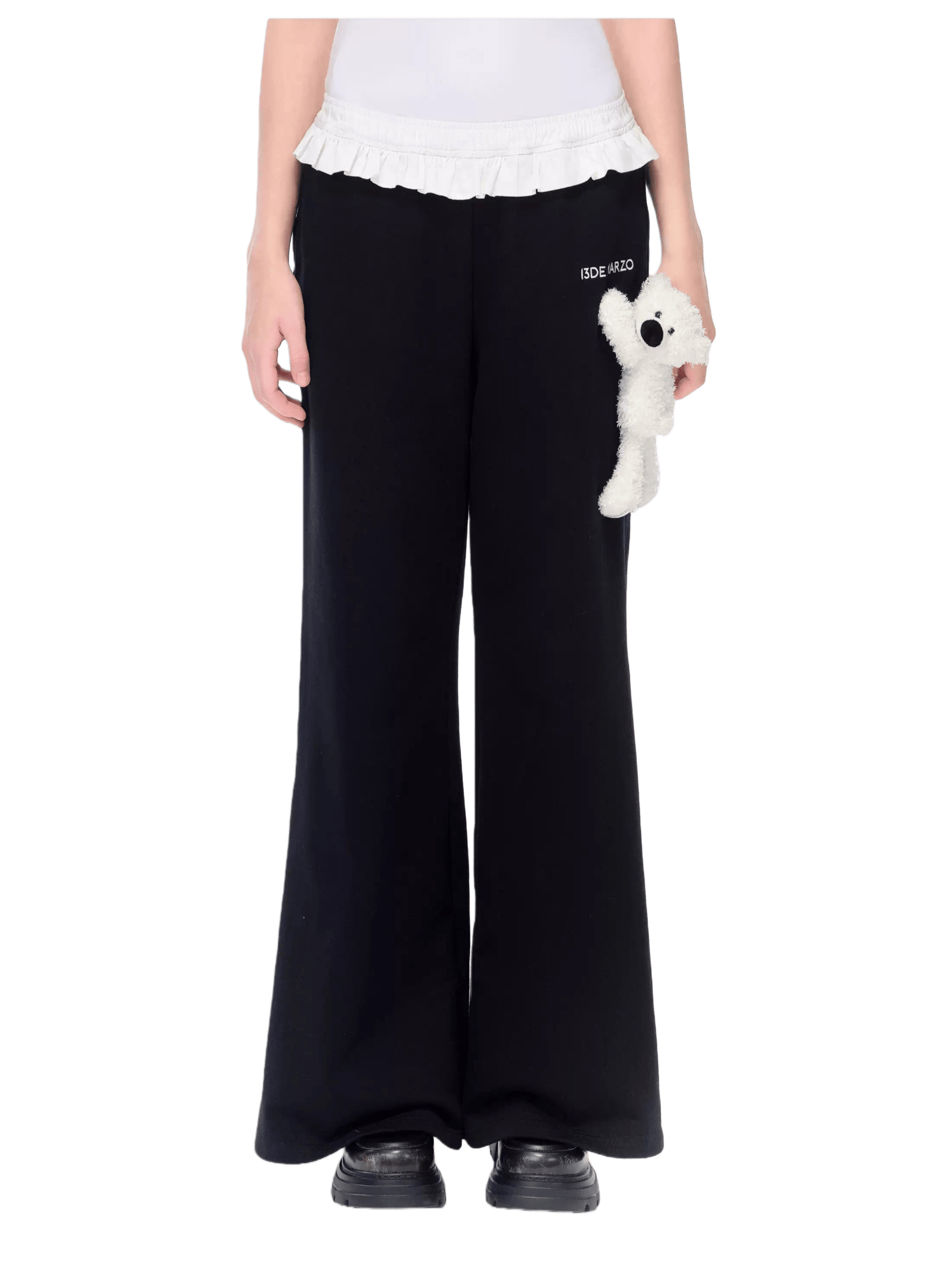 Lace-Waist Straight-Leg Lounge Pants