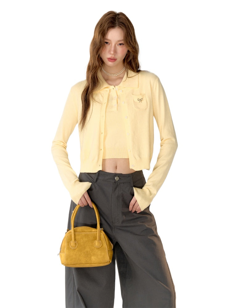 Butterfly Knot Soft Wool Sweater & Vest Set - CHINASQUAD