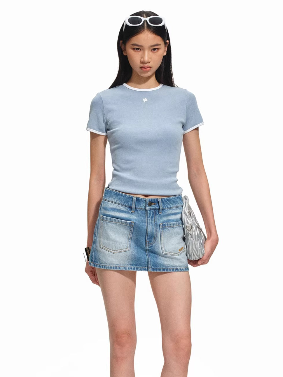 Contrast Trim Heavyweight Fitted T-Shirt