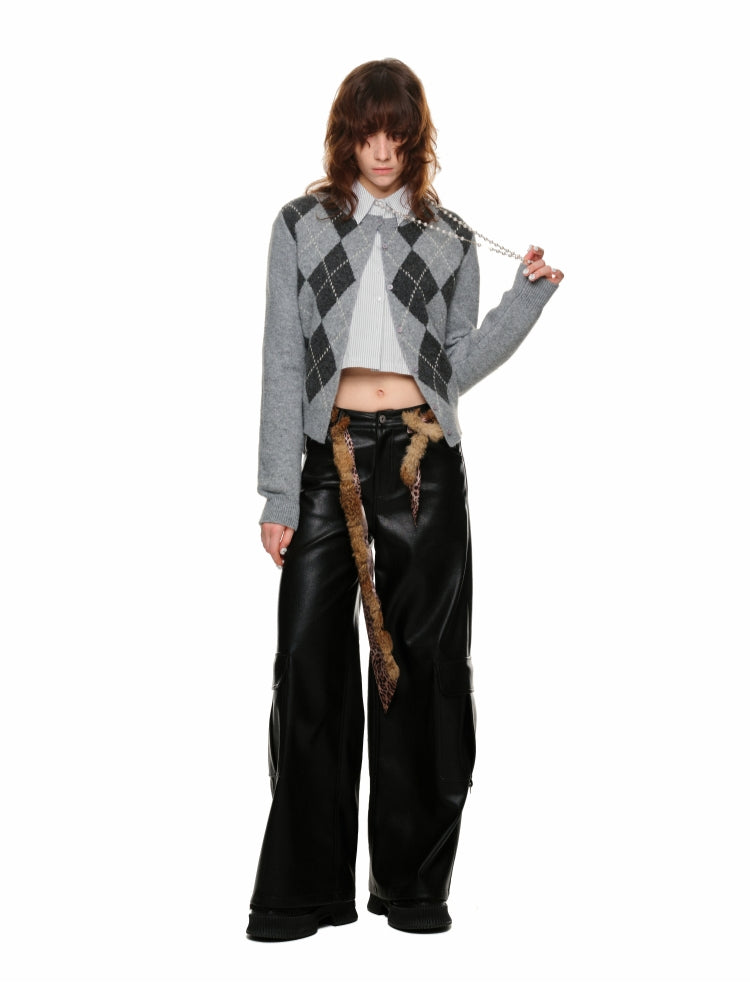 Argyle V-Neck Wool Blend Pullover - CHINASQUAD