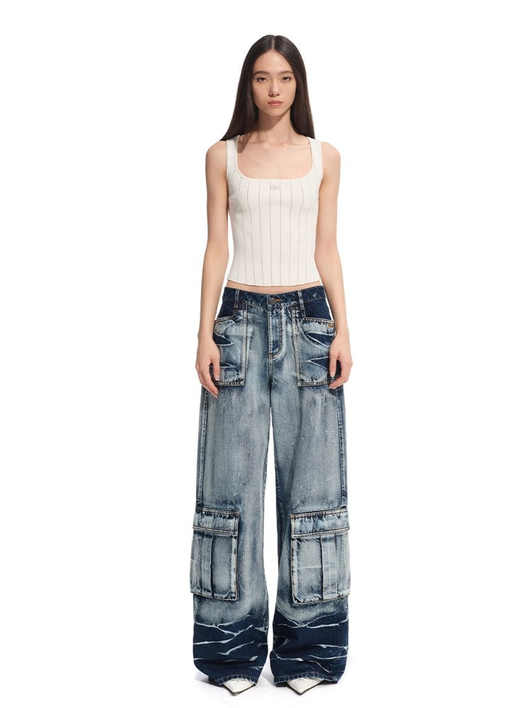 "Feria Series" Volcano Denim Loose Wide-leg Jeans - CHINASQUAD