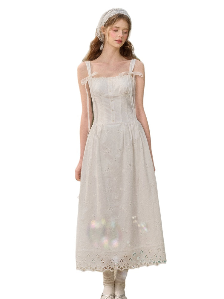 Embroidered Waist Dress - CHINASQUAD