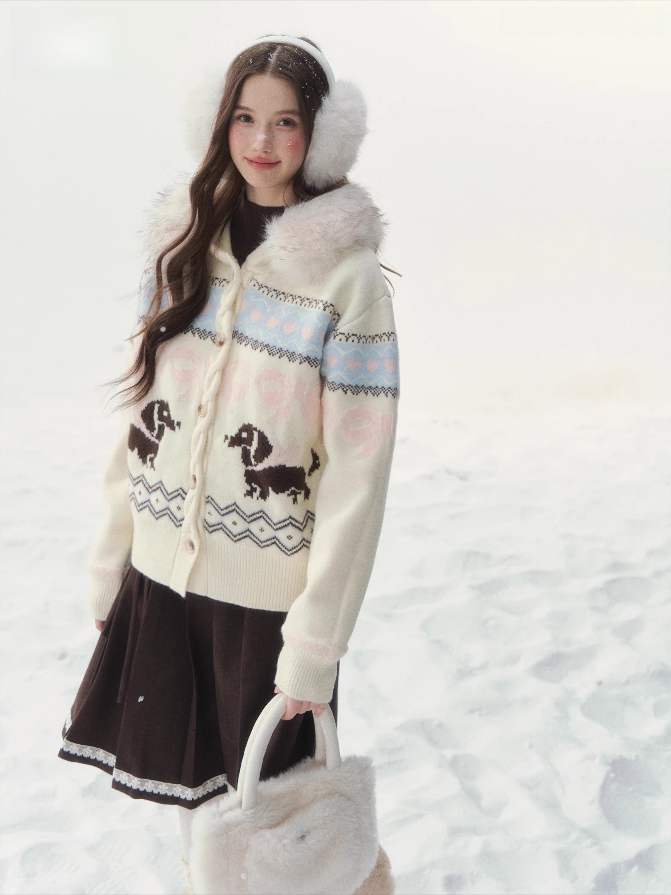 Vintage Dachshund Thermal Knit Sweater